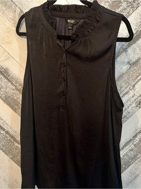 Simply Vera Vera Wang Black Sleeveless Ruffle-Neck Camisole